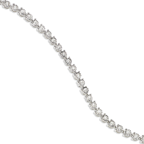 Vintage Style Diamond Tennis Bracelet, 1 Carat, 14K White Gold