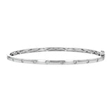 Flush Set Diamond Bangle Bracelet, 14K White Gold