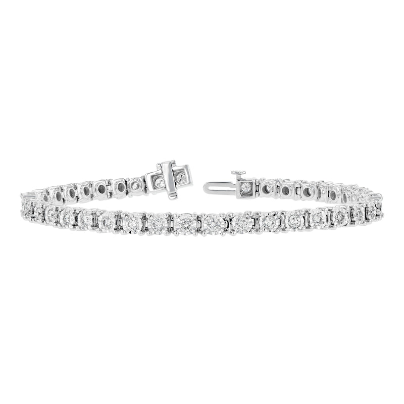 Four Prong Diamond Tennis Bracelet, 2 Carats, 14K White Gold