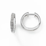 Diamond Hoop Pave Set Earring, 14K White Gold