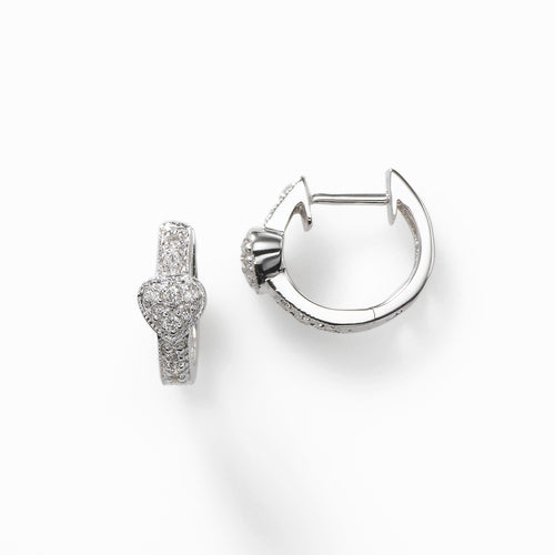 Toddler's Tiny Diamond Heart Hoops, 14K
