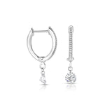 Round Diamond Drop Earrings, 14K White Gold