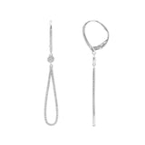 Pavé Diamond Open Drop Earrings, 14K White Gold