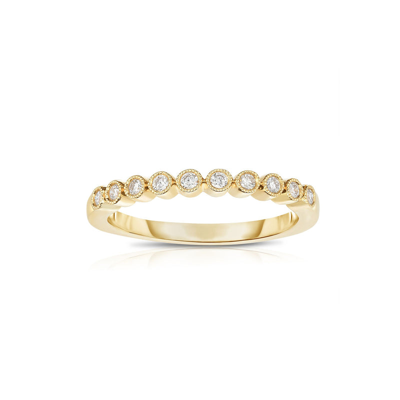 Halfway Bezel Set Diamond Band, 14K Yellow Gold