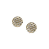 Basket Weave Diamond Disk Earrings, 14K Yellow Gold