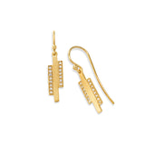 Deco Design Diamond Drop Earrings, 14K Yellow Gold