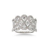 Pavé Diamond Openwork Ring, 18K White Gold