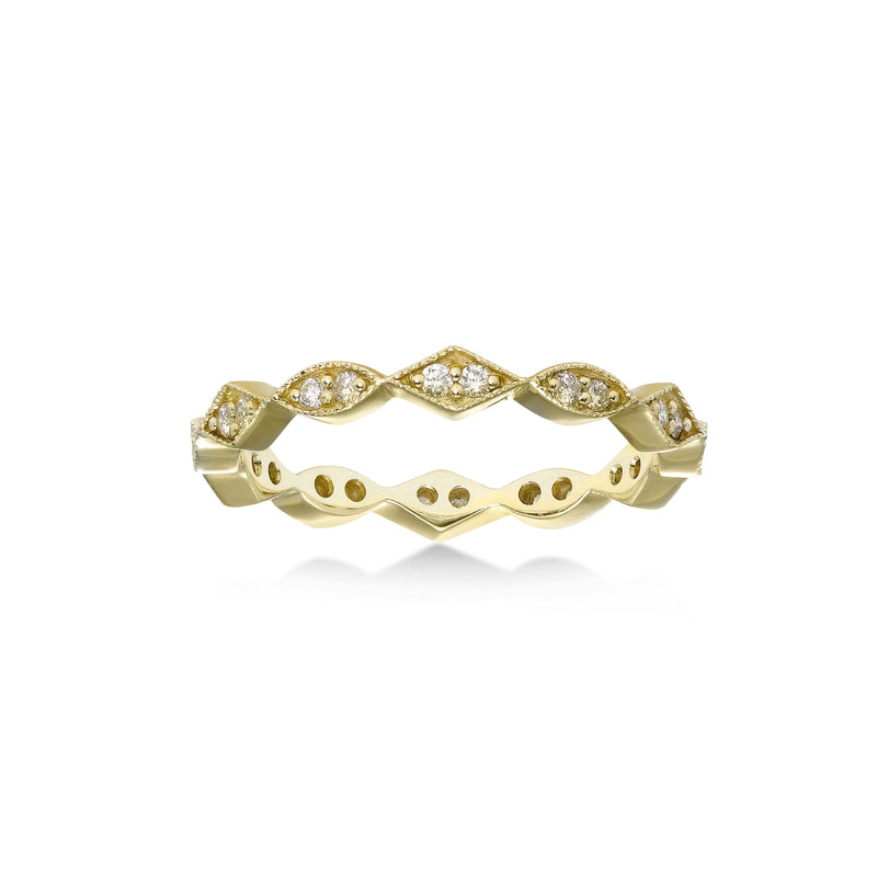 Pavé Diamond Stacking Band, 14K Yellow Gold