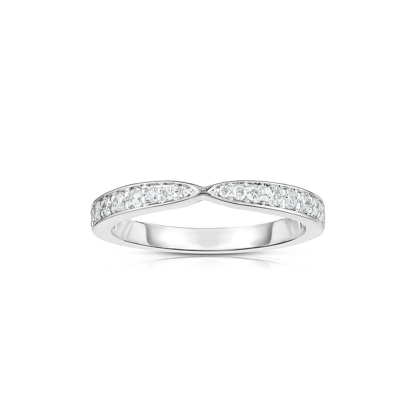 Simple Single Row Diamond Band, 14K White Gold