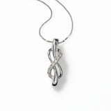 Diamond Swirl Pendant Necklace, 14K White Gold
