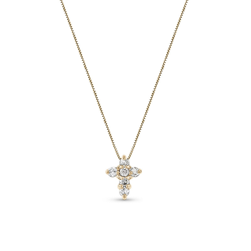 Petite Diamond Cross Diamonds Total .15 Ct 14K Yellow Gold