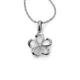 Flower with Natural Diamond, Sterling Silver