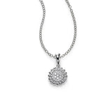 Pavé Diamond Disc Pendant, 14K White Gold