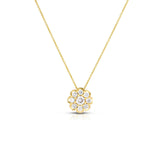 Scalloped Diamond Cluster Pendant, 14K Yellow Gold