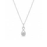 Framed Diamond Cluster Pendant, .25 Carat, 14K White Gold
