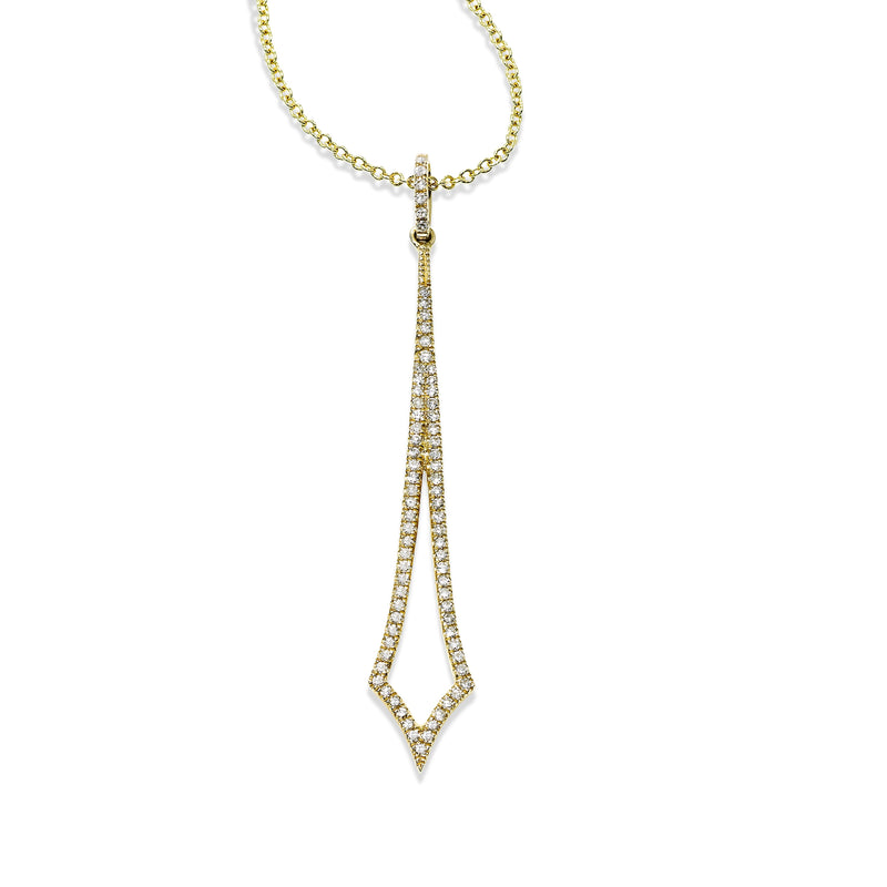 Dramatic Pavé Diamond Pendant, 14K Yellow Gold