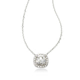Round Diamond Halo Pendant, 14k White Gold