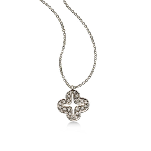 Alyssum Diamond Pendant, 14K White Gold