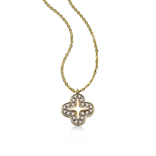 Alyssum Diamond Pendant, 14K Yellow Gold