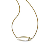 Open Oval Necklace with Diamond Accent, 14K Yellow Gold