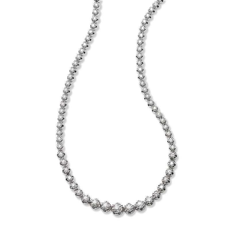 Graduated Diamond Eternity Necklace, 3.33 Carats, Platinum