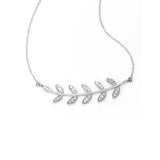 Diamond Branch Necklace, 14K White Gold