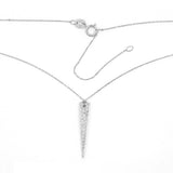 Single Pavé Diamond Triangle Element Necklace, 14K White Gold