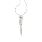 Single Pavé Diamond Triangle Element Necklace, 14K White Gold