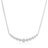 Large Diamond Arc Necklace, 14K White Gold
