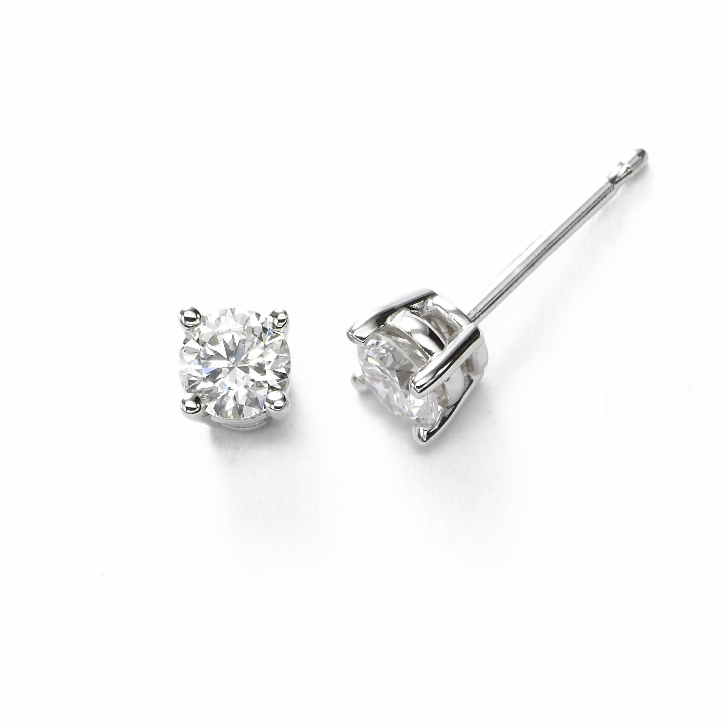 25 Carat Diamond Stud Earrings in SI2 14K White Gold – EFG Designs