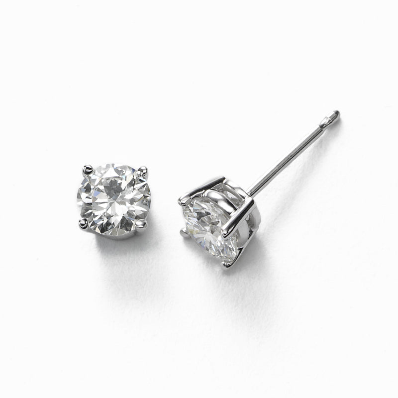 Diamond Stud Earrings, .70 Carat total, H/I-SI2, 14K White Gold