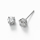 Diamond Stud Earrings, 1.33 Carats total, H/I-SI1/SI2, 14K White Gold