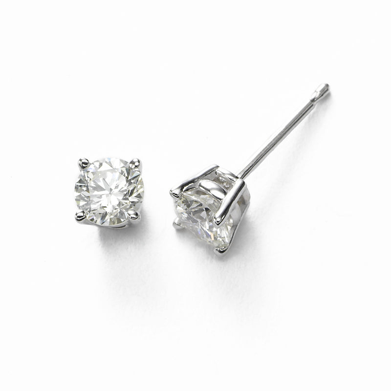 Diamond Stud Earrings, .30 Carat Total, H/I-SI2, 14K White Gold