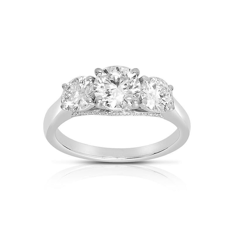 Three Stone Diamond Ring, Platinum