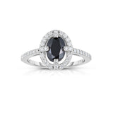 Fancy Cognac Brown Diamond Halo Ring, 14K White Gold