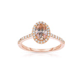 Fancy Brown Diamond Halo Engagement Ring, 14K Rose Gold