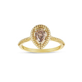 Pear Shape Fancy Brown Diamond Ring, 14K Yellow Gold