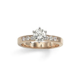 Round Diamond Engagement Ring, 14 Karat Gold
