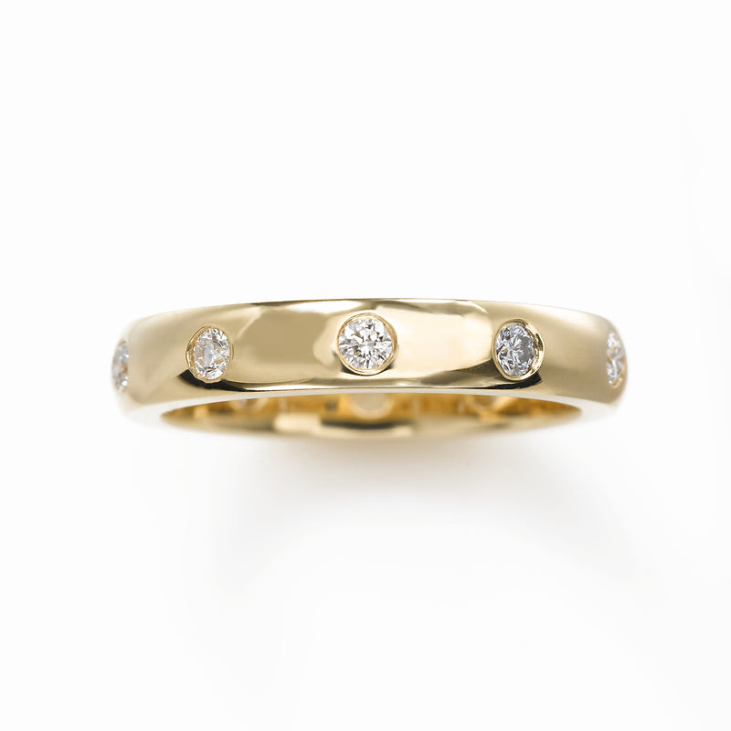 Flush Set .40 carat total Diamond Band, 14K YG