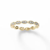 Scalloped Design .25 carat Diamond Band, 18K Yellow Gold