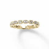 Multishape Pave Diamond Design Band, 18K Yellow Gold