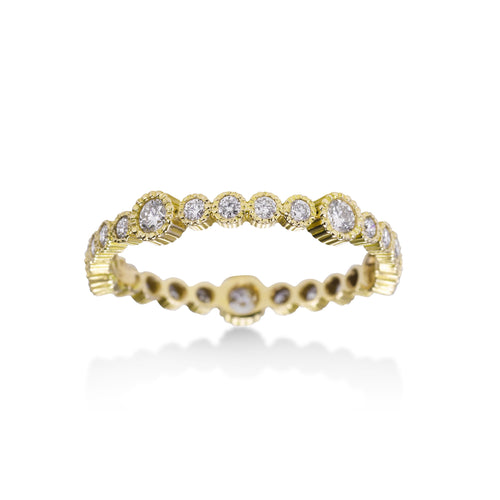 Bezel Set Diamond Eternity Band, 14K Yellow Gold