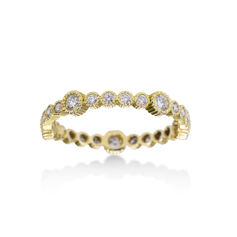 Bezel Set Diamond Eternity Band, 14K Yellow Gold