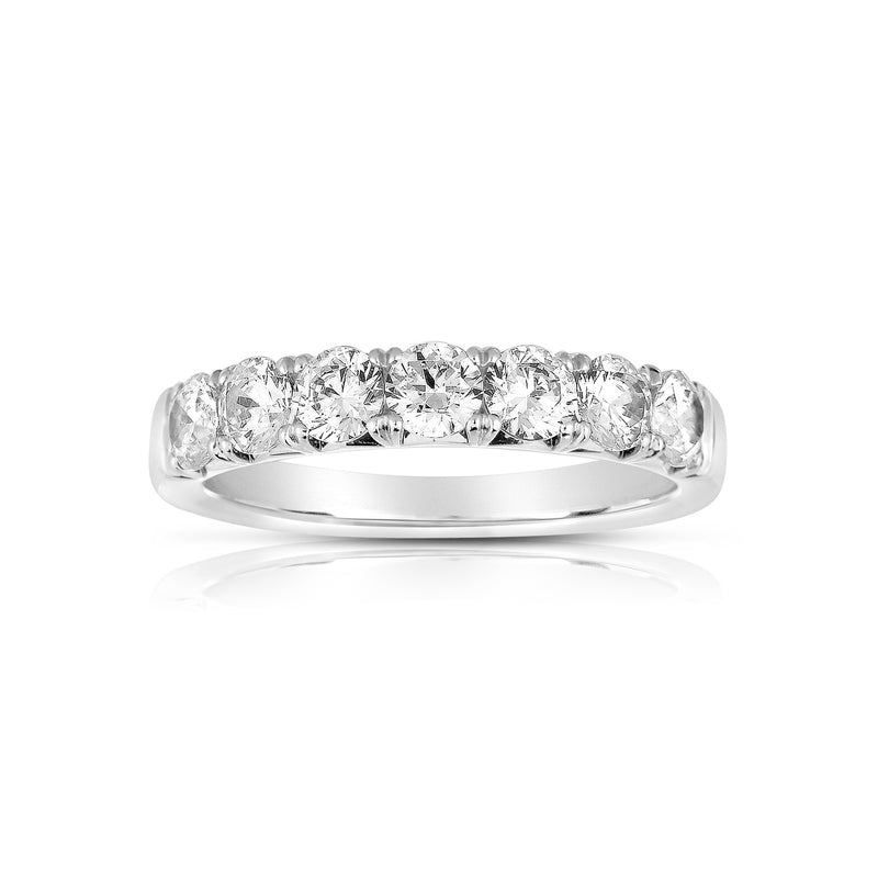 Seven Stone Diamond Band, 1.20 Carats, 14K White Gold