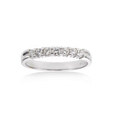 Seven Stone Shared Prong Diamond Wedding Band, .75 Carat, 14K White Gold
