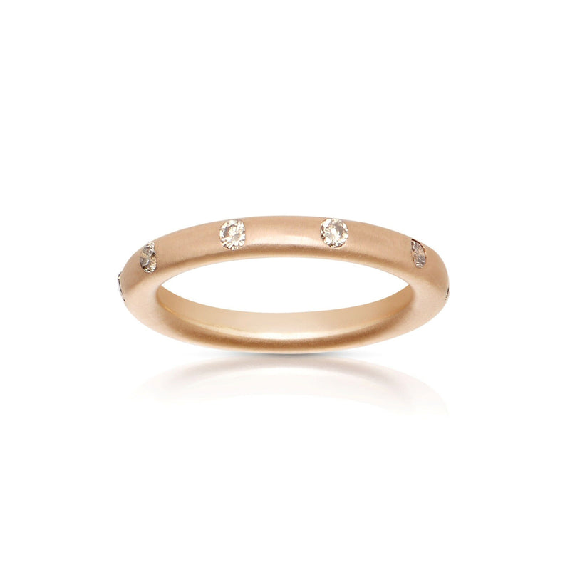 Flush Set Fancy Brown Diamond Band, 14K Rose Gold