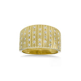 Tapered Flush Set Diamond Ring, 14K Yellow Gold
