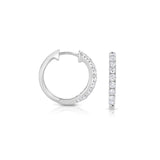 Diamond Huggie Hoop Earrings, .20 Carat, 14K White Gold