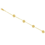 Textured Clusters Chain Bracelet, 14K Yellow Gold