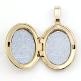 Oval Locket, Diamond Accent, 14 Karat Yellow Gold